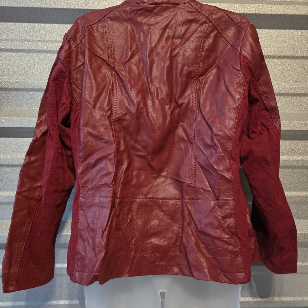 Christopher & Banks Red Leather Jacket - Picture 4 of 4